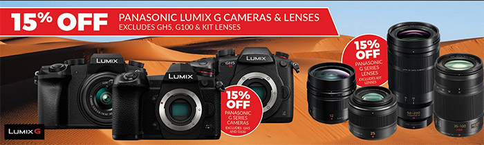 15% off Panasonic Cameras & Lenses