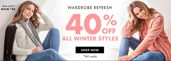 40% off All Winter Styles