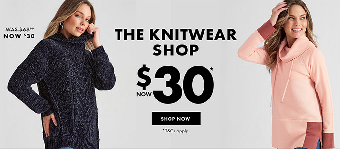 Knitwear from $30